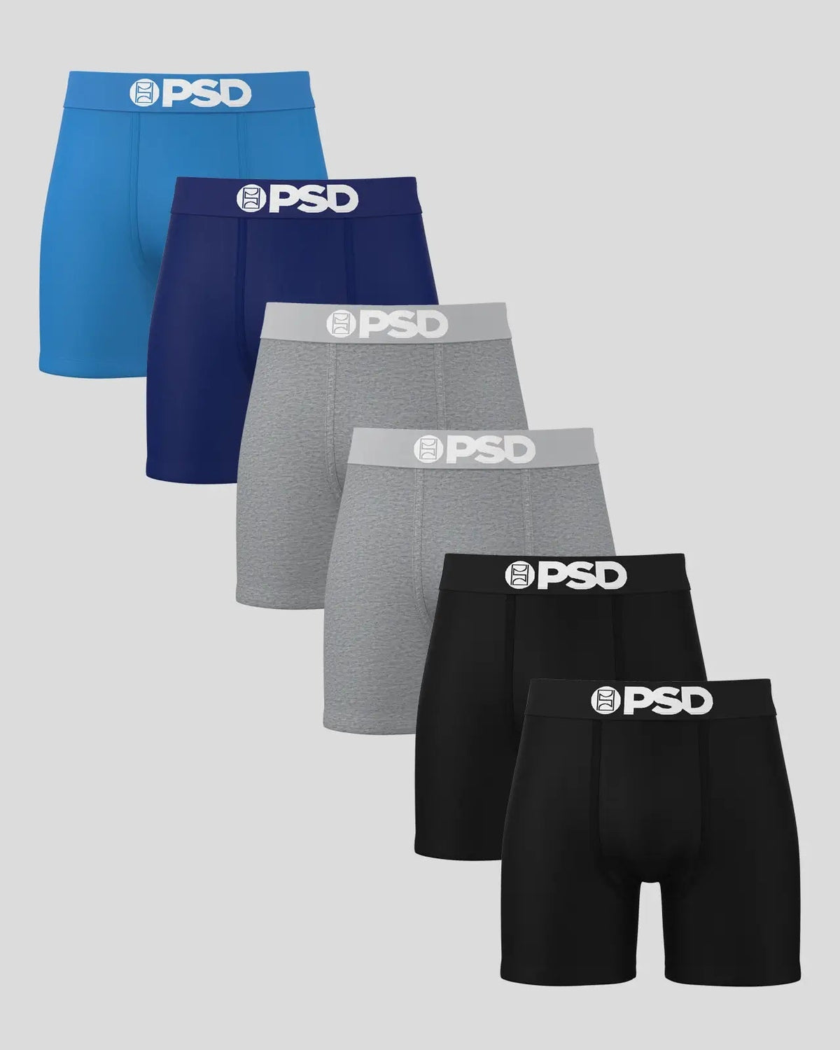 Men PSD Solids 6 Pack - Core Navy - Mid Length - Cotton