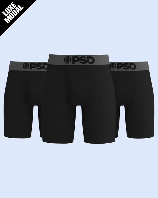 Men PSD Luxe Modal 3 Pack - Black Grey - Standard Length - Luxe Modal