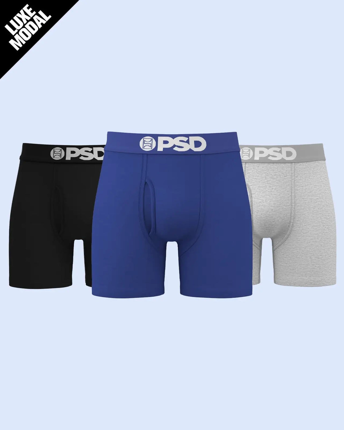 Men PSD Luxe Modal 3 Pack - LA Blue - Mid Length - Luxe Modal