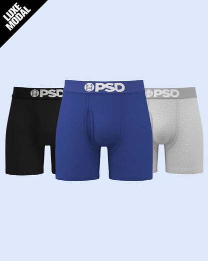 Men PSD Luxe Modal 3 Pack - LA Blue - Mid Length - Luxe Modal