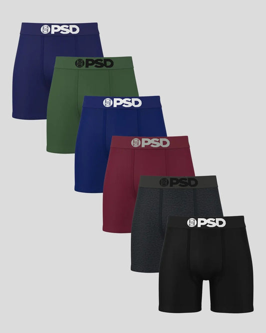 Men PSD Solids 6 Pack - Dark Tones - Mid Length - Cotton