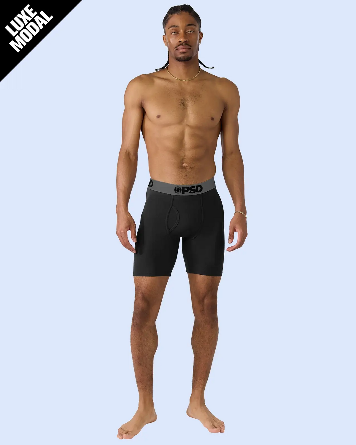Men PSD Luxe Modal - Black Grey - Standard Length - Luxe Modal