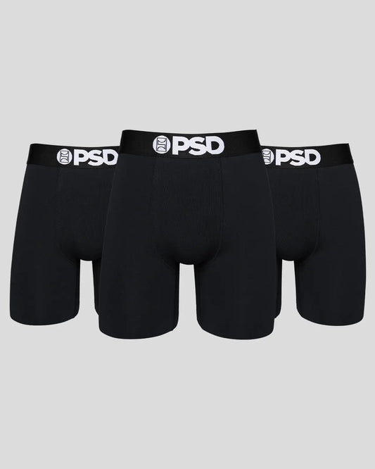 Men PSD Solids 3 Pack - Black - Standard Length - Cotton