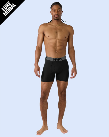Men PSD Luxe Modal - Black Grey - Mid Length - Luxe Modal