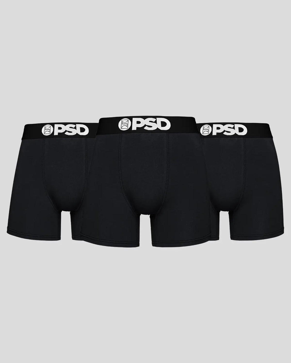 Men PSD Solids 3 Pack - Black - Mid Length - Cotton