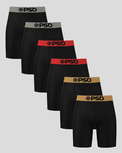 Men PSD Solids 6 Pack - Chrome - Standard Length - Cotton