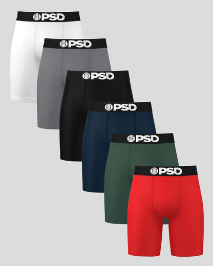 Men PSD Solids 6 Pack - Primary - Standard Length - Cotton