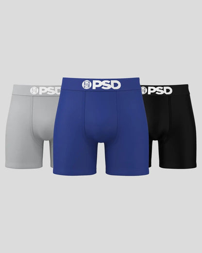 Men PSD Solids 3 Pack - LA Blue - Mid Length - Cotton