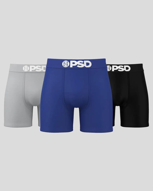 Men PSD Solids 3 Pack - LA Blue - Mid Length - Cotton