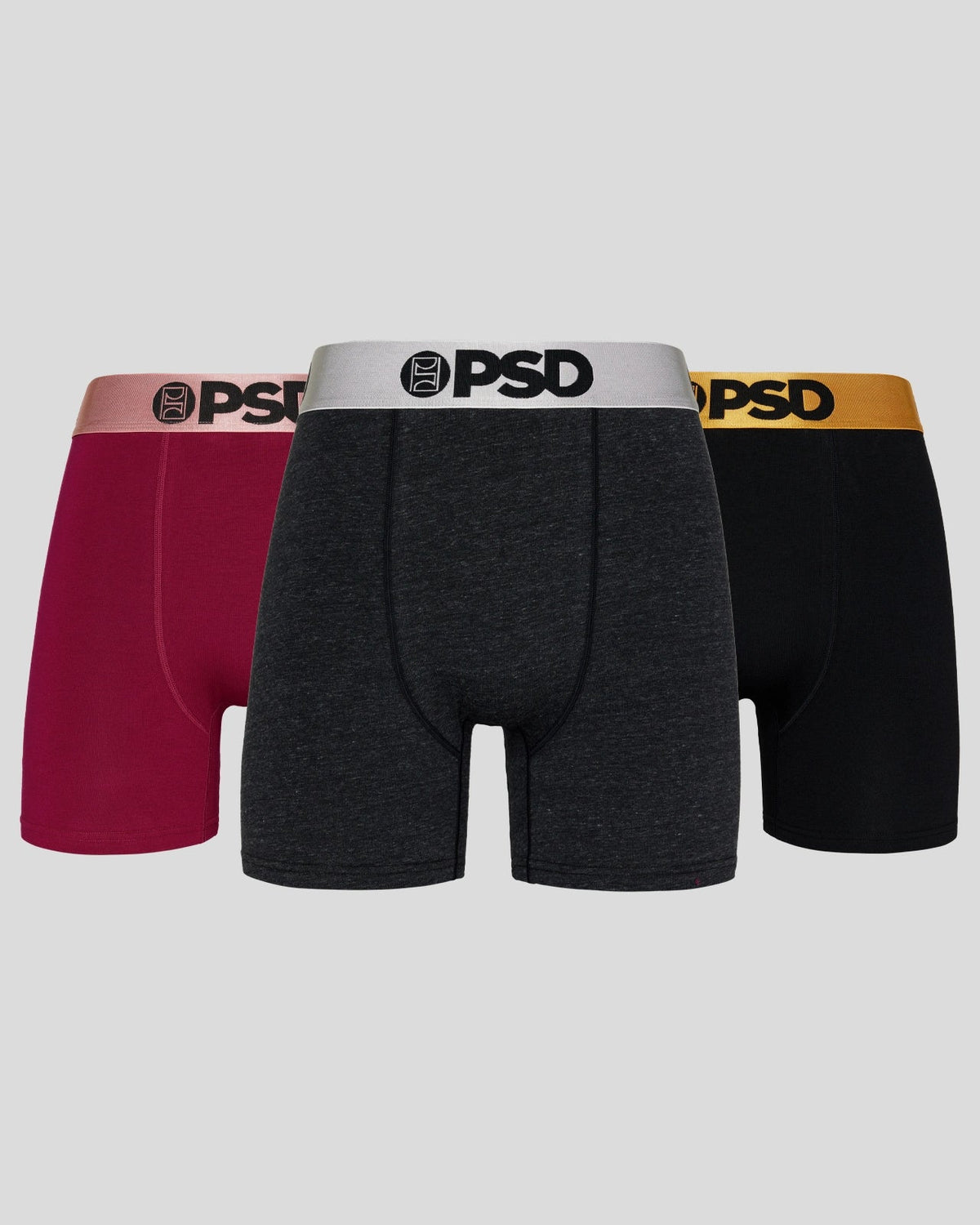 Men PSD 3 Pack - Metallic Solids - Mid Length - Cotton