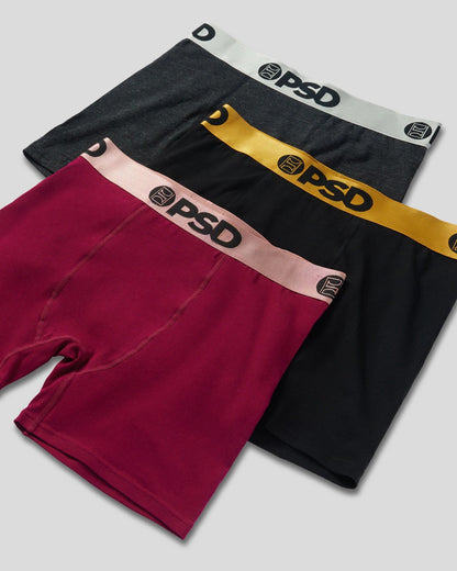 Men PSD 3 Pack - Metallic Solids - Mid Length - Cotton