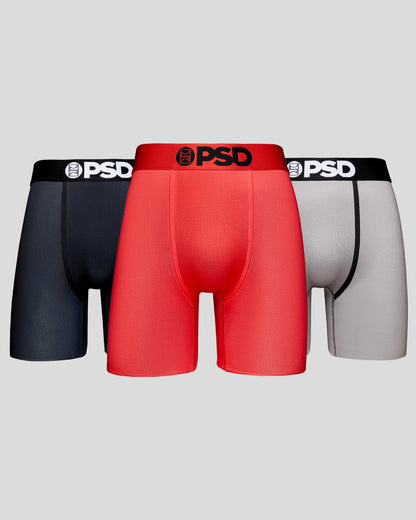 Men PSD CoolMesh 3 Pack - Red/Gray/Black - CoolMesh