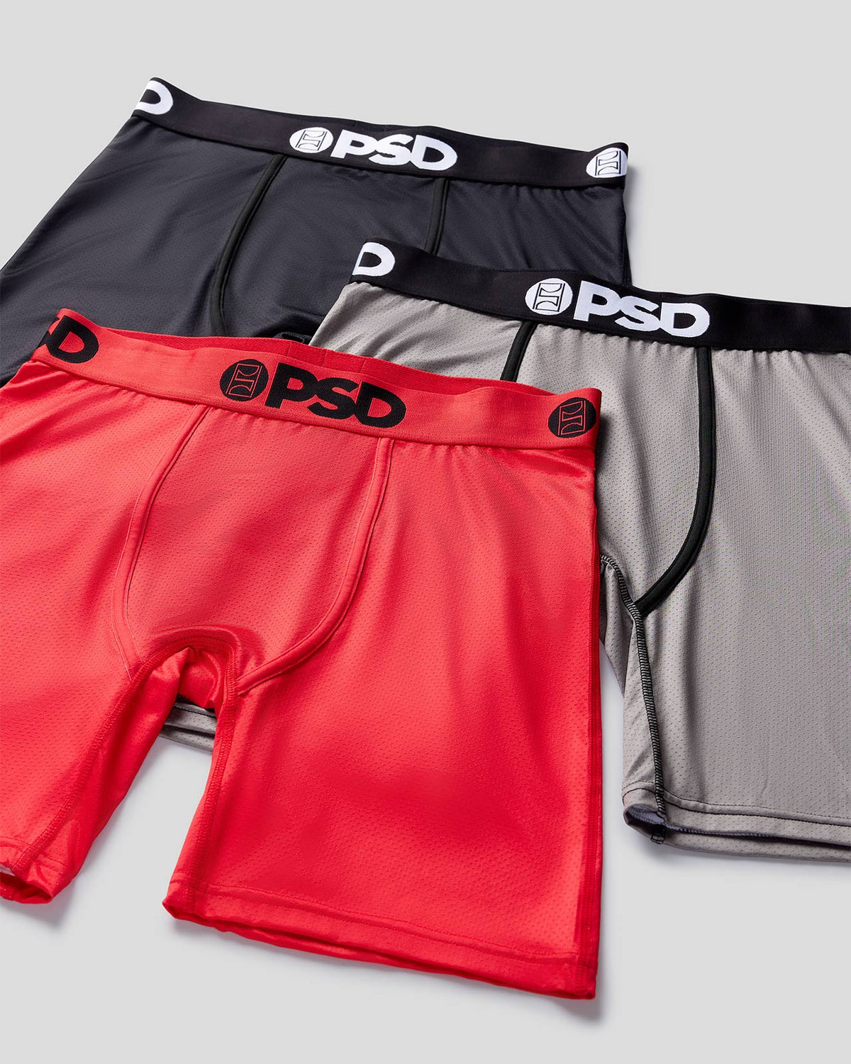 Men PSD CoolMesh 3 Pack - Red/Gray/Black - CoolMesh