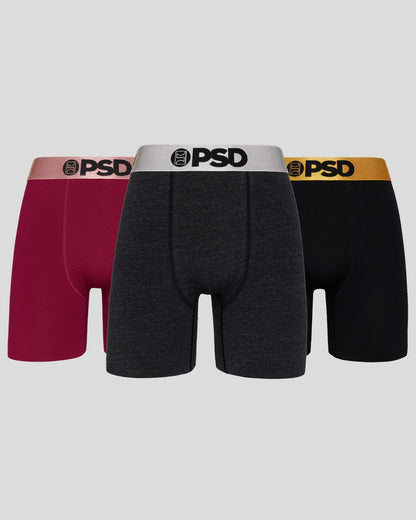 Men PSD 3 Pack - Metallic Solids - Standard Length - Cotton