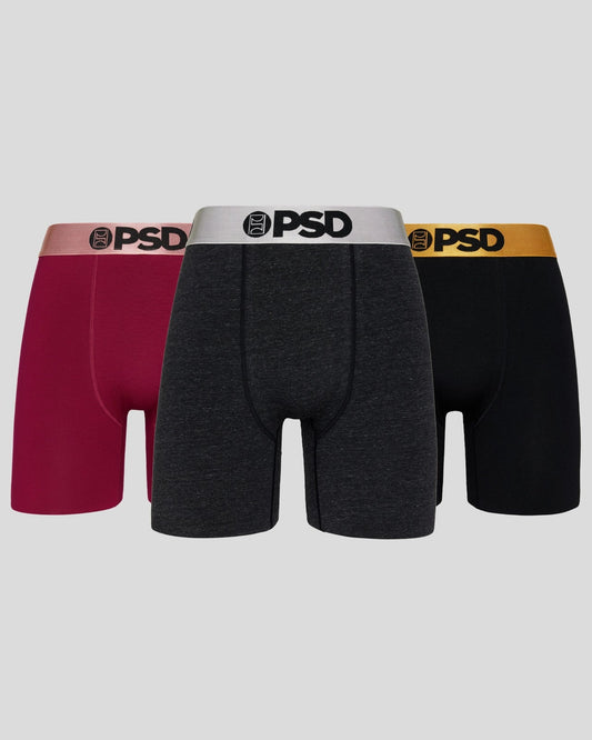 Men PSD 3 Pack - Metallic Solids - Standard Length - Cotton