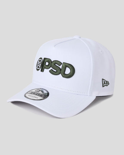 Men PSD New Era x PSD Logo Hat White/Green - ACCESSORIES