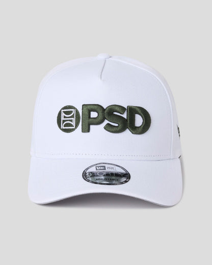 Men PSD New Era x PSD Logo Hat White/Green - ACCESSORIES