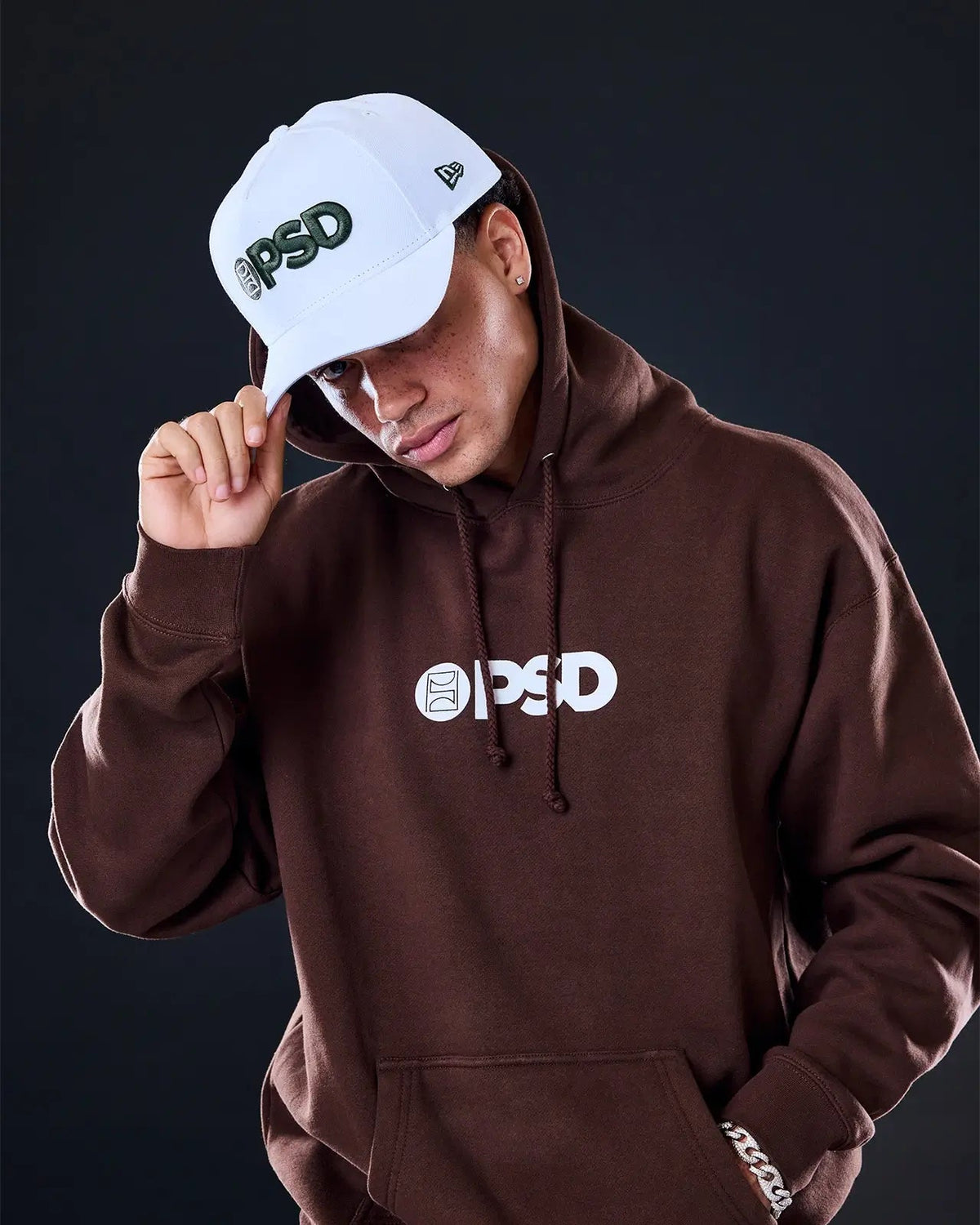 Men PSD New Era x PSD Logo Hat White/Green - ACCESSORIES