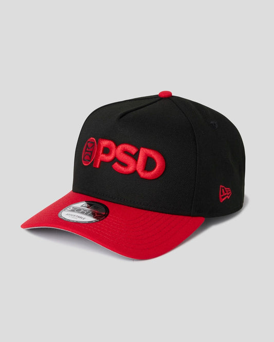 Men PSD New Era x PSD Logo Hat Black/Red - ACCESSORIES
