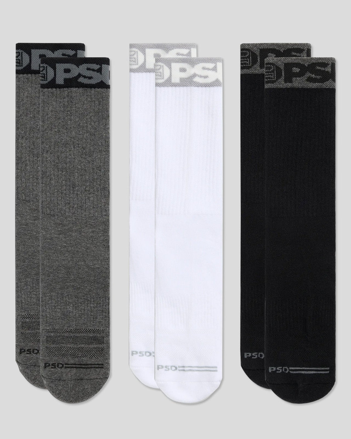 Men|Sale PSD 3 Pack - Band Crew - Grey/White/Black - Crew Sock