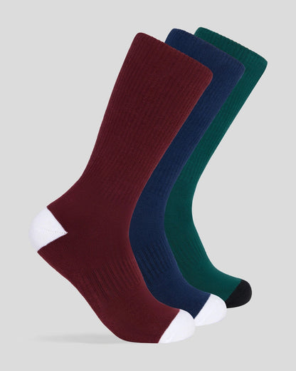 Men PSD 3 Pack - Logo Crew - Dark Tones - Crew Sock