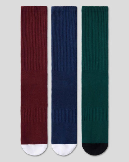 Men PSD 3 Pack - Logo Crew - Dark Tones - Crew Sock