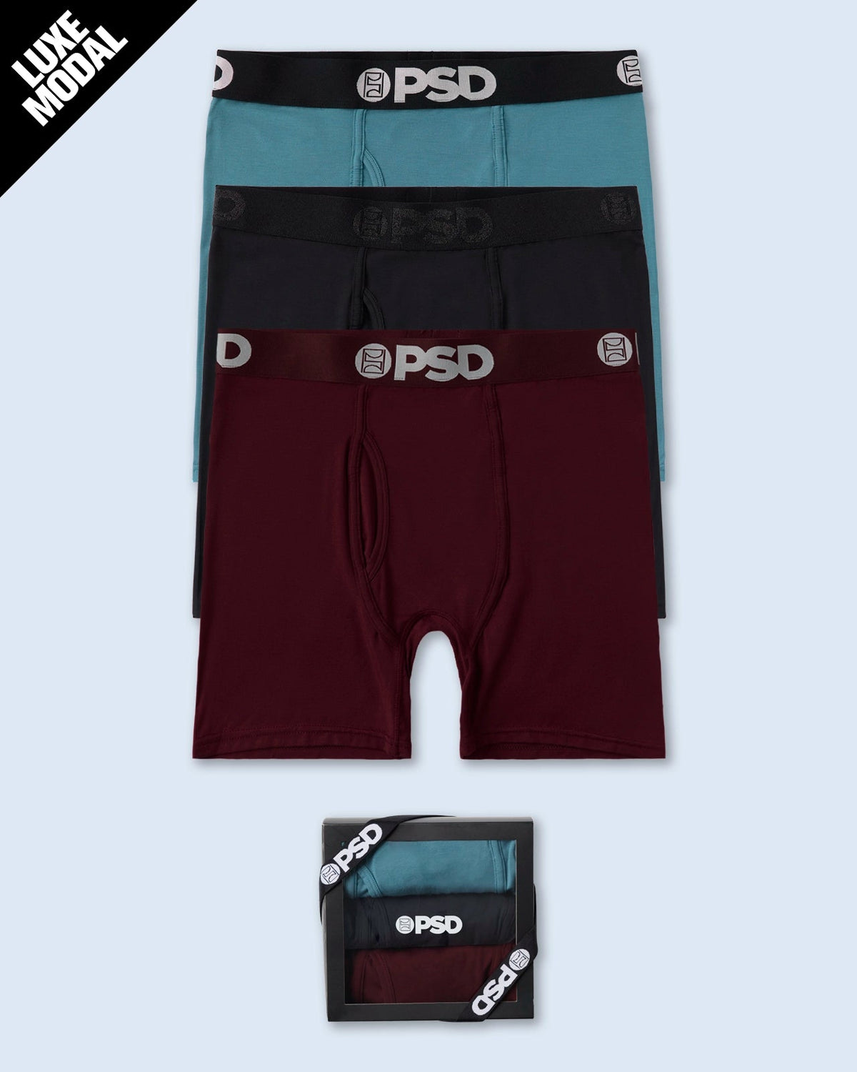 Men PSD Luxe Modal 3 Pack - Dark Tones - Mid Length - Luxe Modal