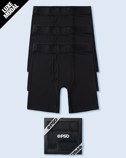 Men PSD Luxe Modal 3 Pack - Black - Standard Length - Luxe Modal