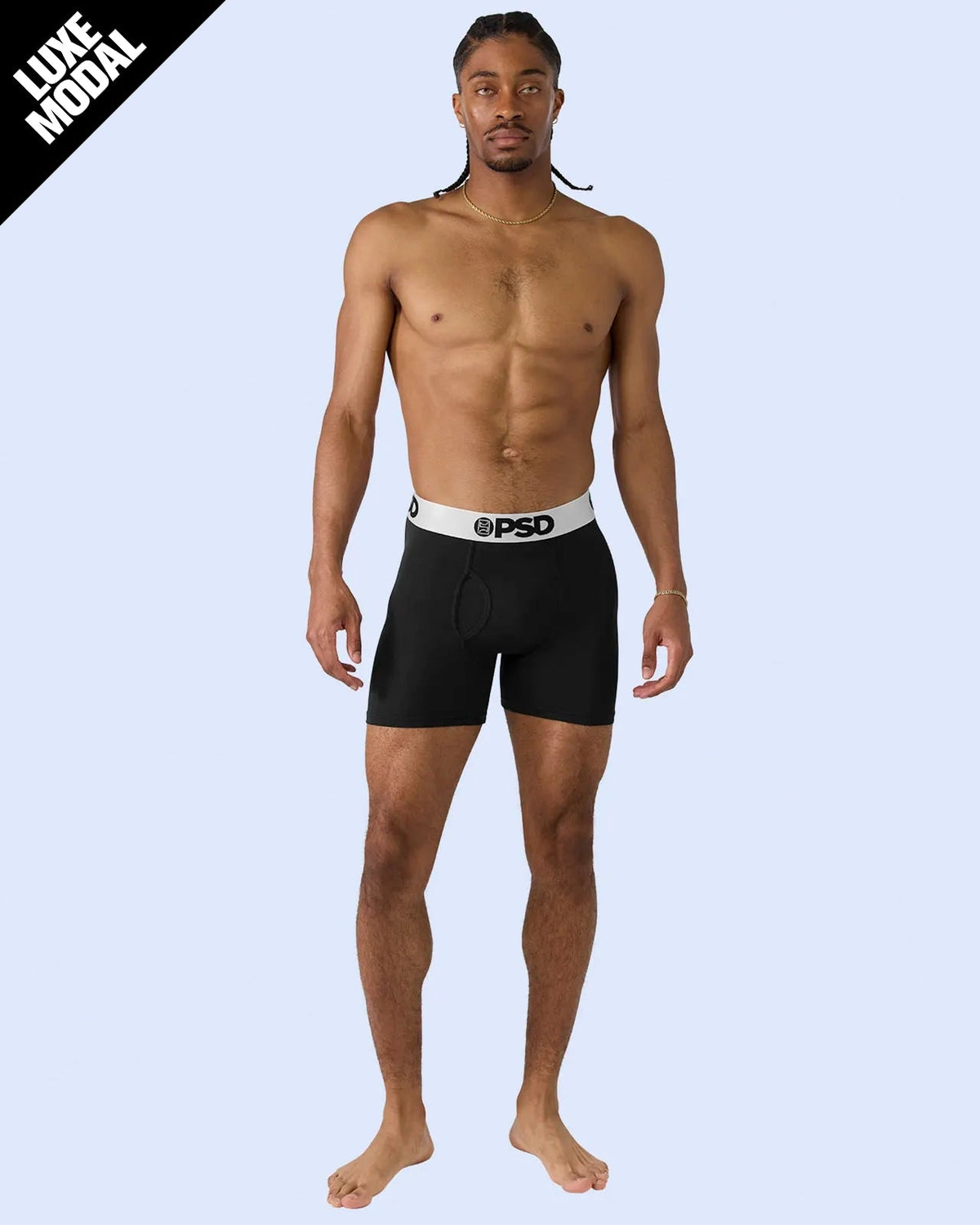 Men PSD Luxe Modal - Black Silver - Mid Length - Luxe Modal