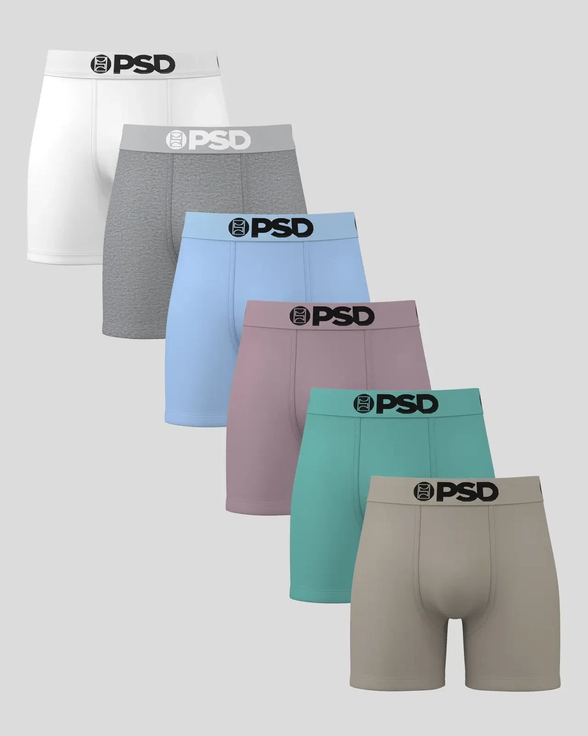 Men PSD Solids 6 Pack - Essentials - Mid Length - Cotton