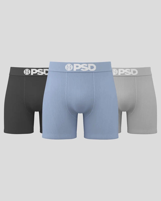 Men PSD Solids 3 Pack - Core Light Blue - Mid Length - Cotton