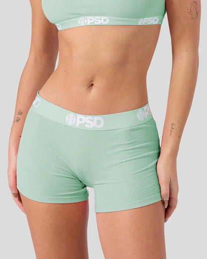 Women PSD Ribbed - Mint - Boy Short - Ribbed