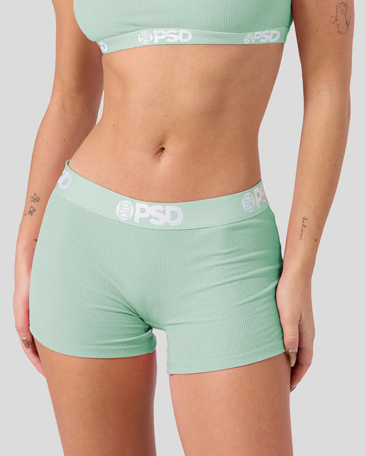 Women PSD Ribbed - Mint - Boy Short - Ribbed