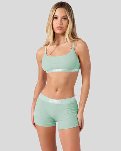 Women PSD Ribbed - Mint - Boy Short - Ribbed