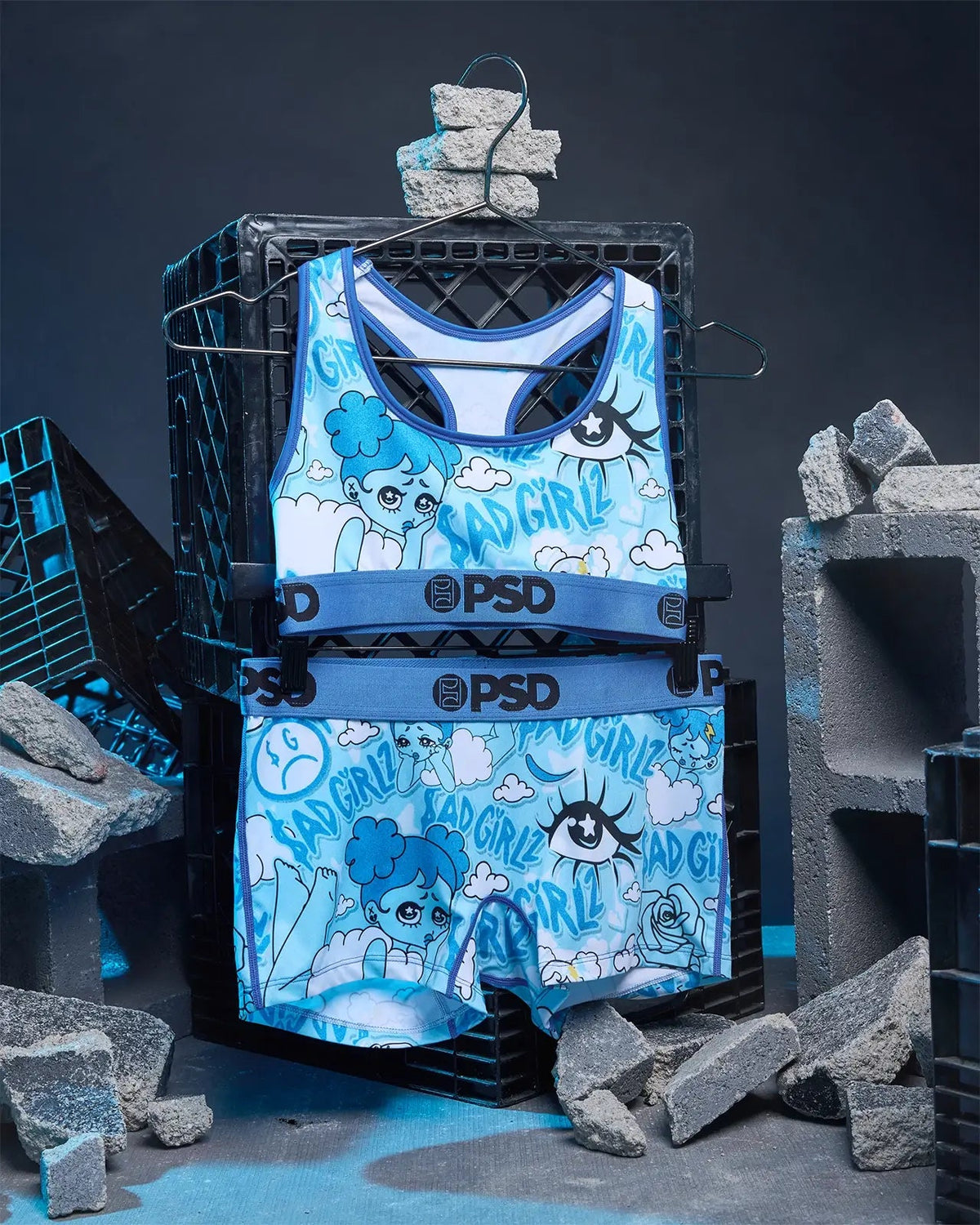 Women PSD Sad Girlz - Blues - Sports Bra