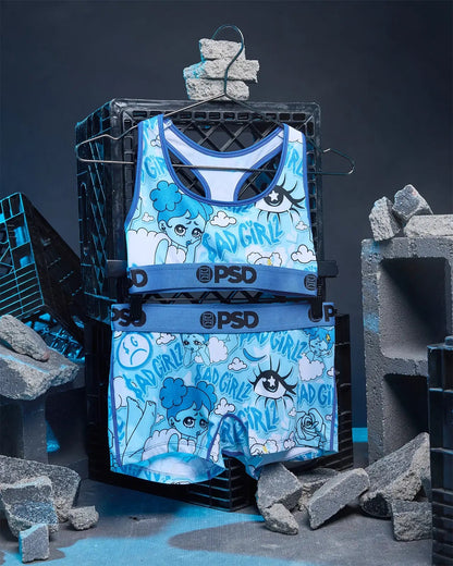 Women PSD Sad Girlz - Blues - Sports Bra