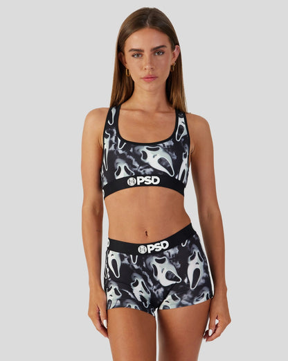 Women PSD Ghost Face - Dark - Sports Bra