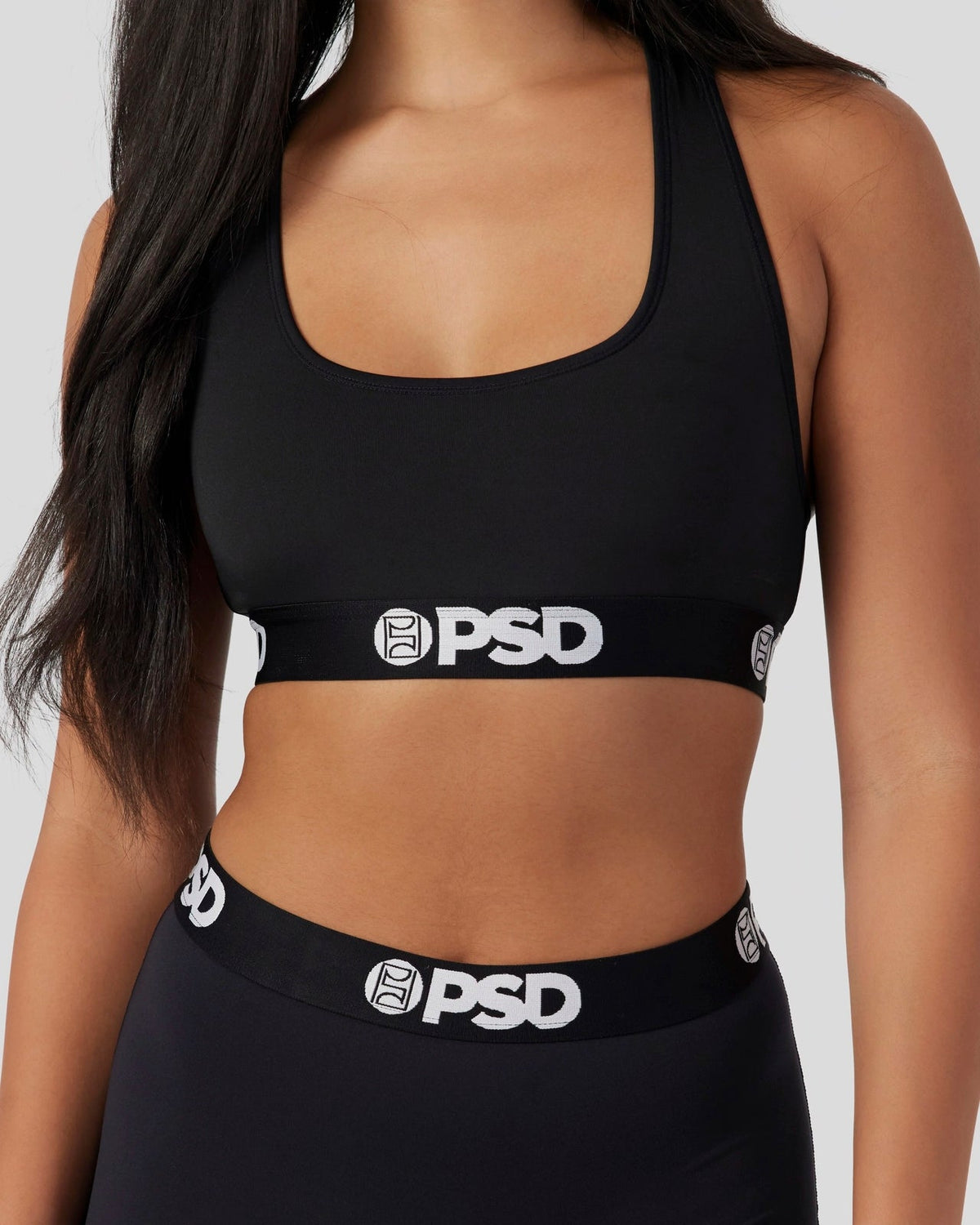 Women PSD Solids - Black - Sports Bra