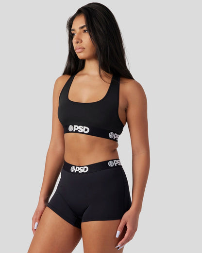 Women PSD Solids - Black - Boy Short