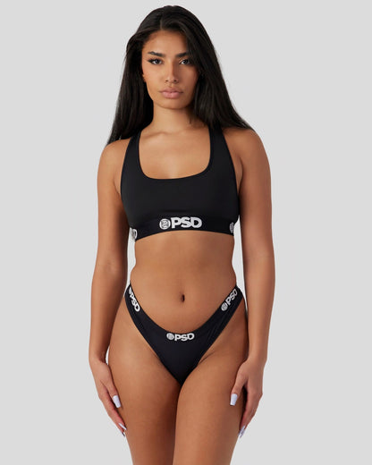 Women PSD Solids - Black - Thong