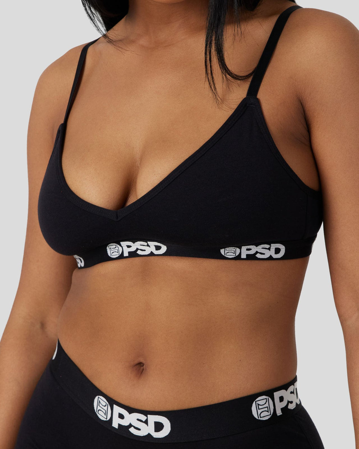 Women PSD Modal Solids - Black - V-Neck Bralette - Modal