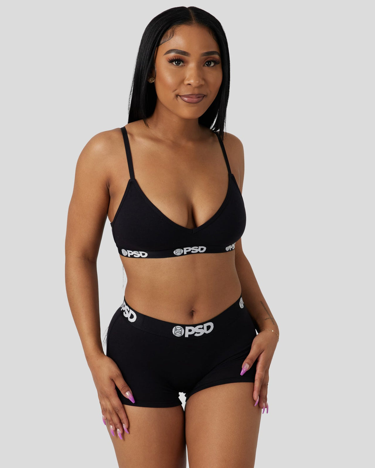 Women PSD Modal Solids - Black - V-Neck Bralette - Modal