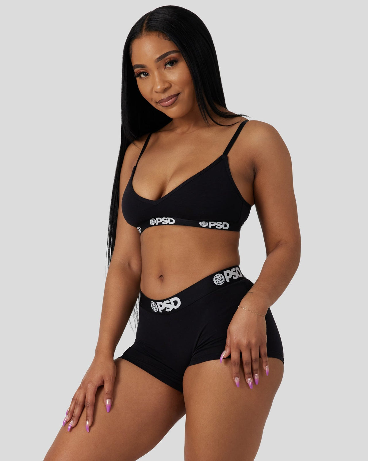 Women PSD Modal Solids - Black - V-Neck Bralette - Modal
