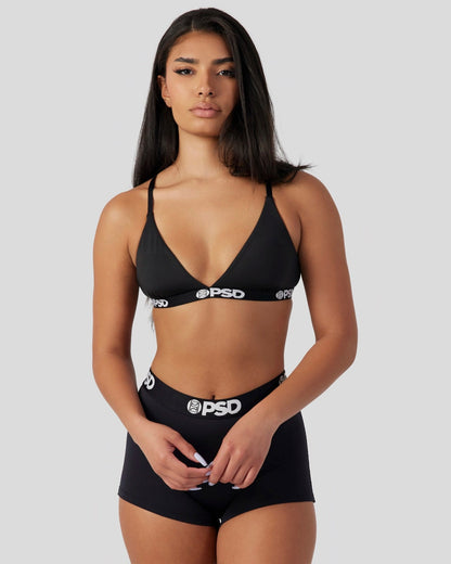 Women PSD Solids - Black - Triangle Bralette