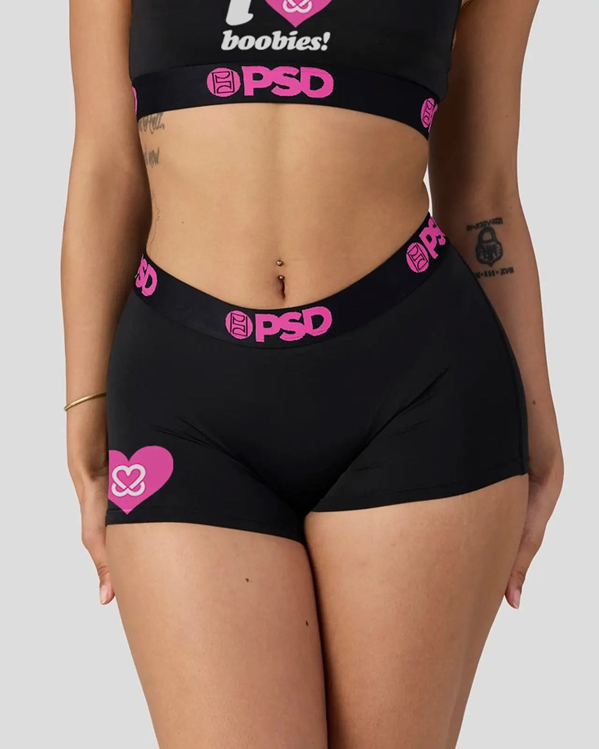 Women PSD Keep A Breast - I Heart Boobies - Boy Short