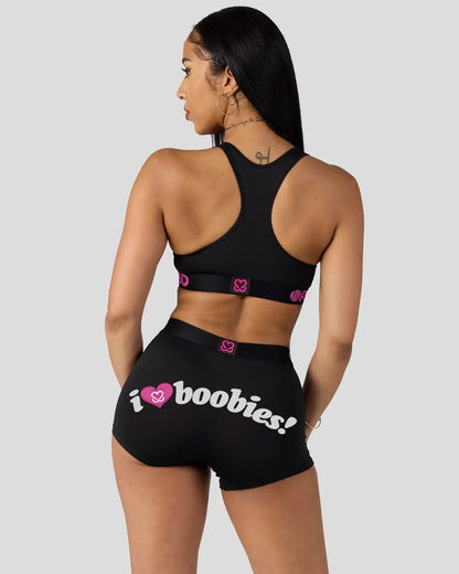 Women PSD Keep A Breast - I Heart Boobies - Boy Short