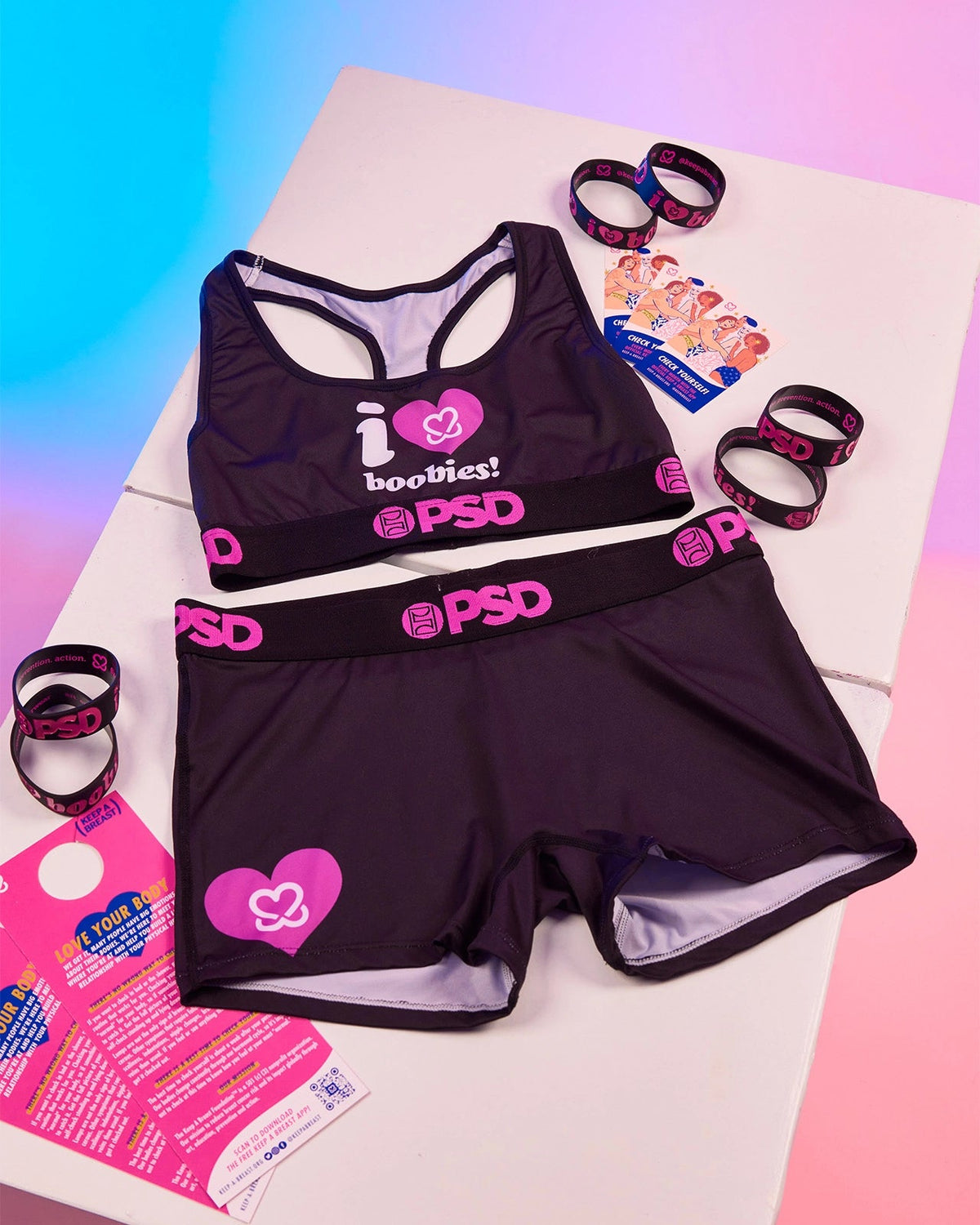 Women PSD Keep A Breast - I Heart Boobies - Boy Short