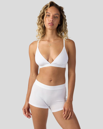 Women PSD Modal Solids - White - Triangle Bralette - Modal