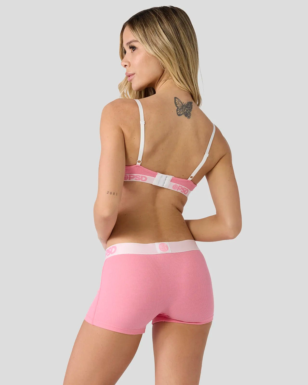 Women PSD Ribbed - Baby Pink - Triangle Bralette - Ribbed