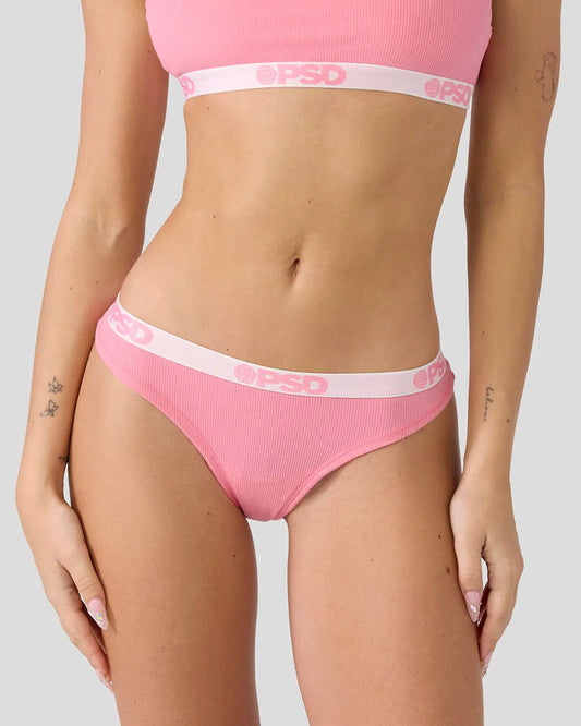 Women PSD Ribbed - Baby Pink - Thong - Ribbed